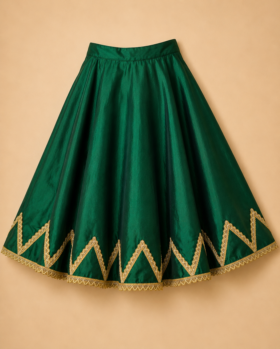 Emerald Green Crop Top & Skirt Set