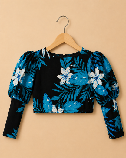 Noir Blossom Top & Skirt Set