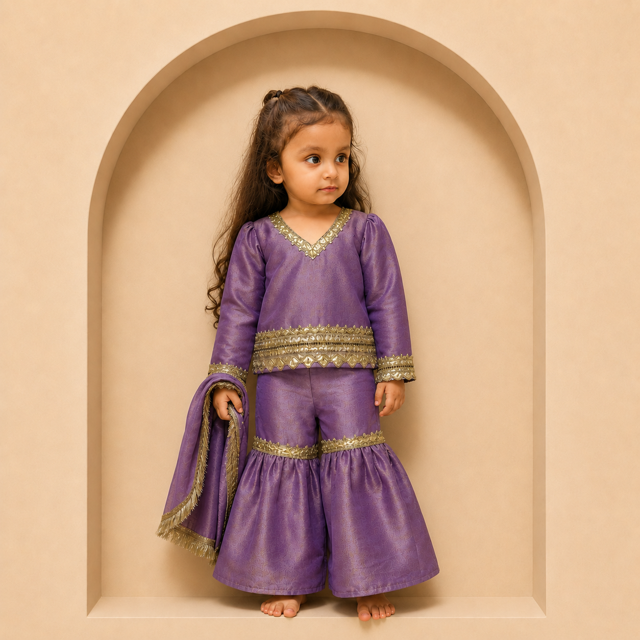 Lavender Princess Sharara Set