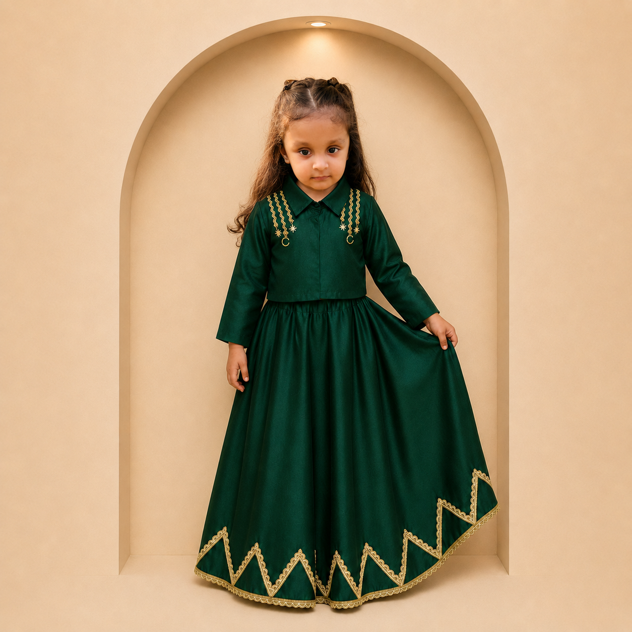 Elegant Green Anarkali Suit Set with Dupatta