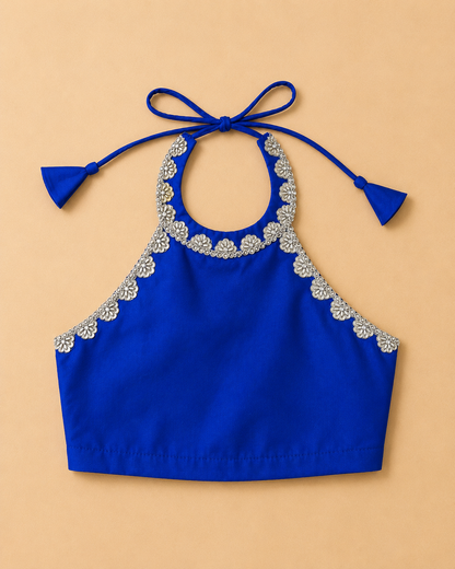 CELESTE BLUE CROP TOP & SKIRT SET