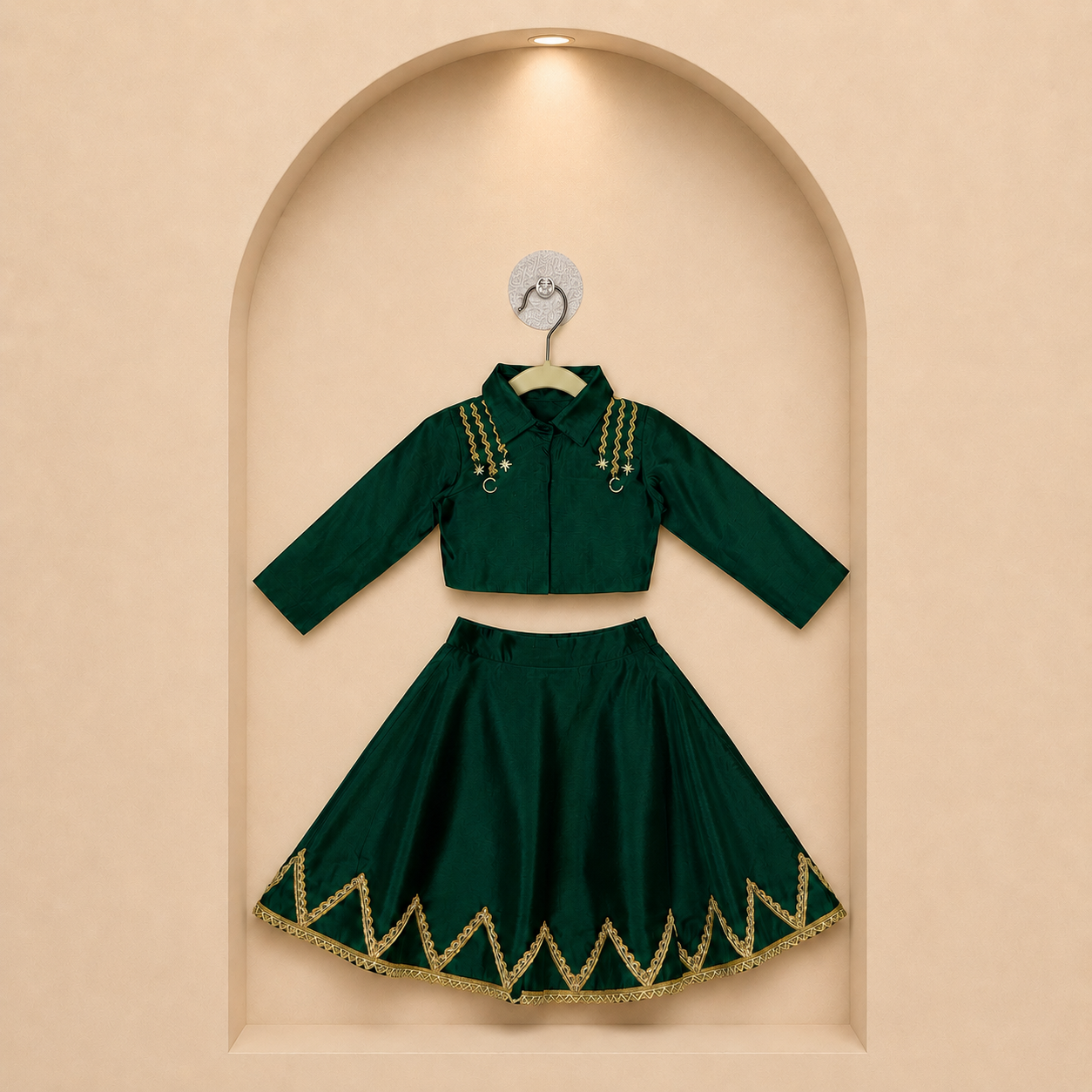 Elegant Green Anarkali Suit Set with Dupatta