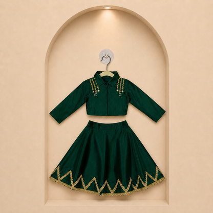 Elegant Green Anarkali Suit Set with Dupatta