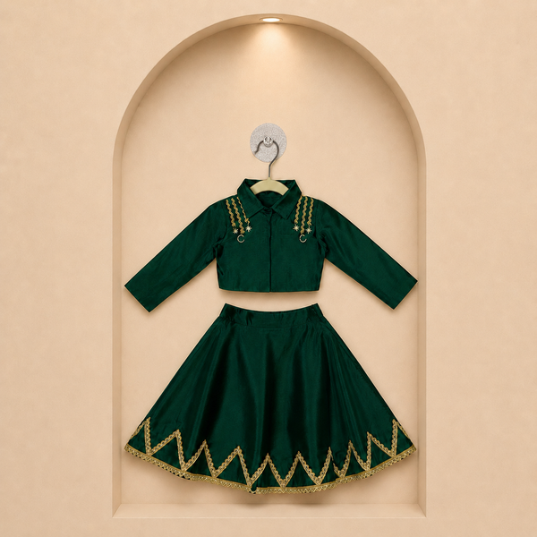 Elegant Green Anarkali Suit Set with Dupatta