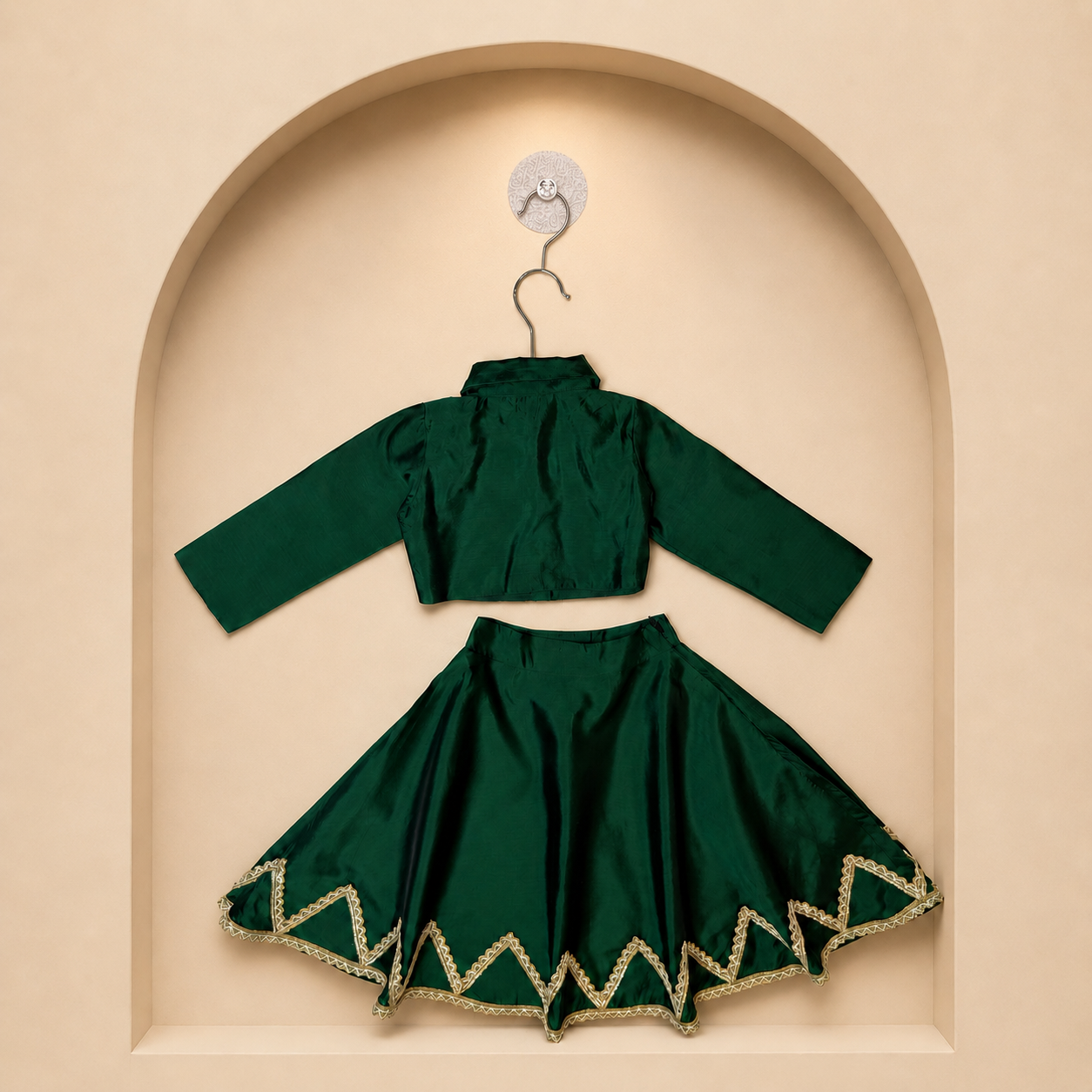 Elegant Green Anarkali Suit Set with Dupatta