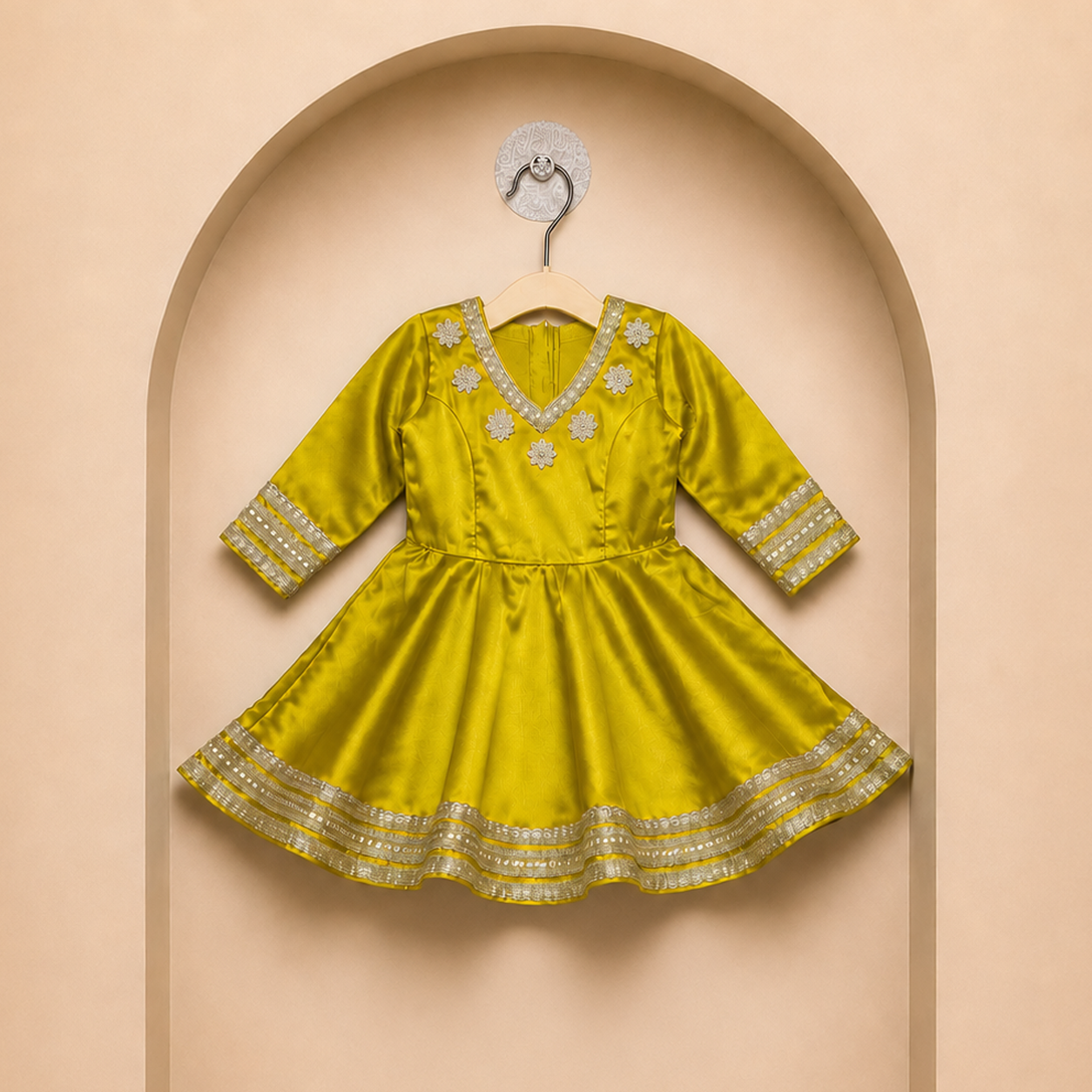 Elegant Parrot Green Anarkali Set