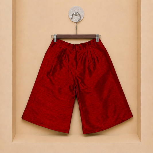 Red Brocade Girls Festive Set