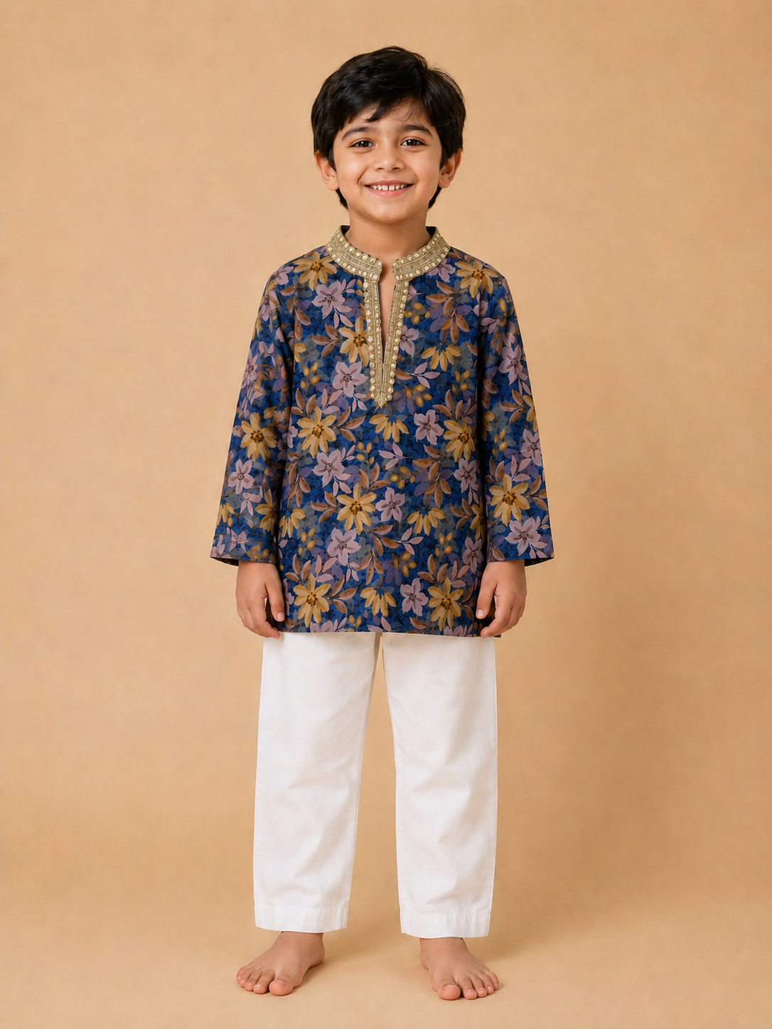 Indigo Bloom Kurta Set