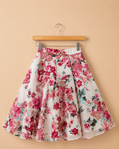 FLORAL GRACE TOP AND SKIRT SET