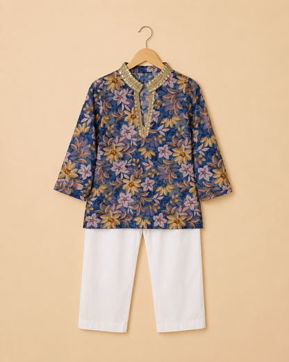 Indigo Bloom Kurta Set