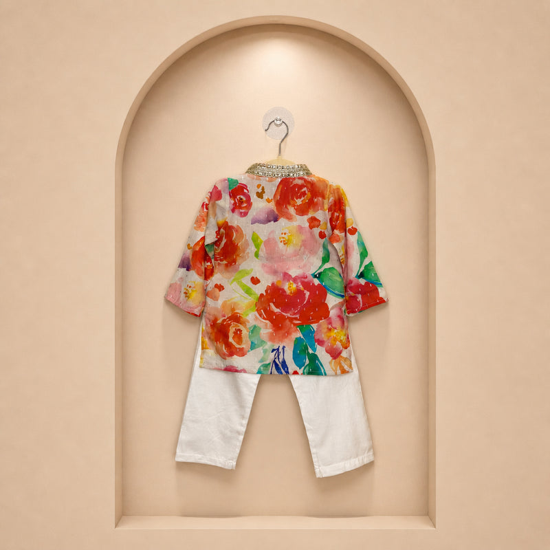 Floral Splash Kids Kurta Set
