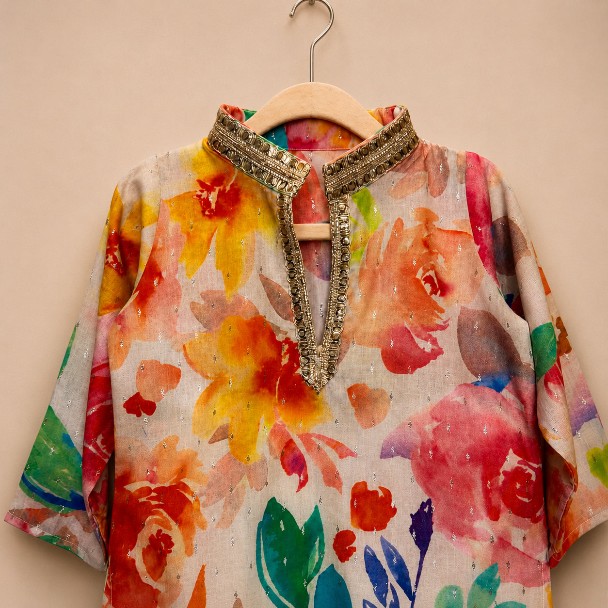 Floral Splash Kids Kurta Set