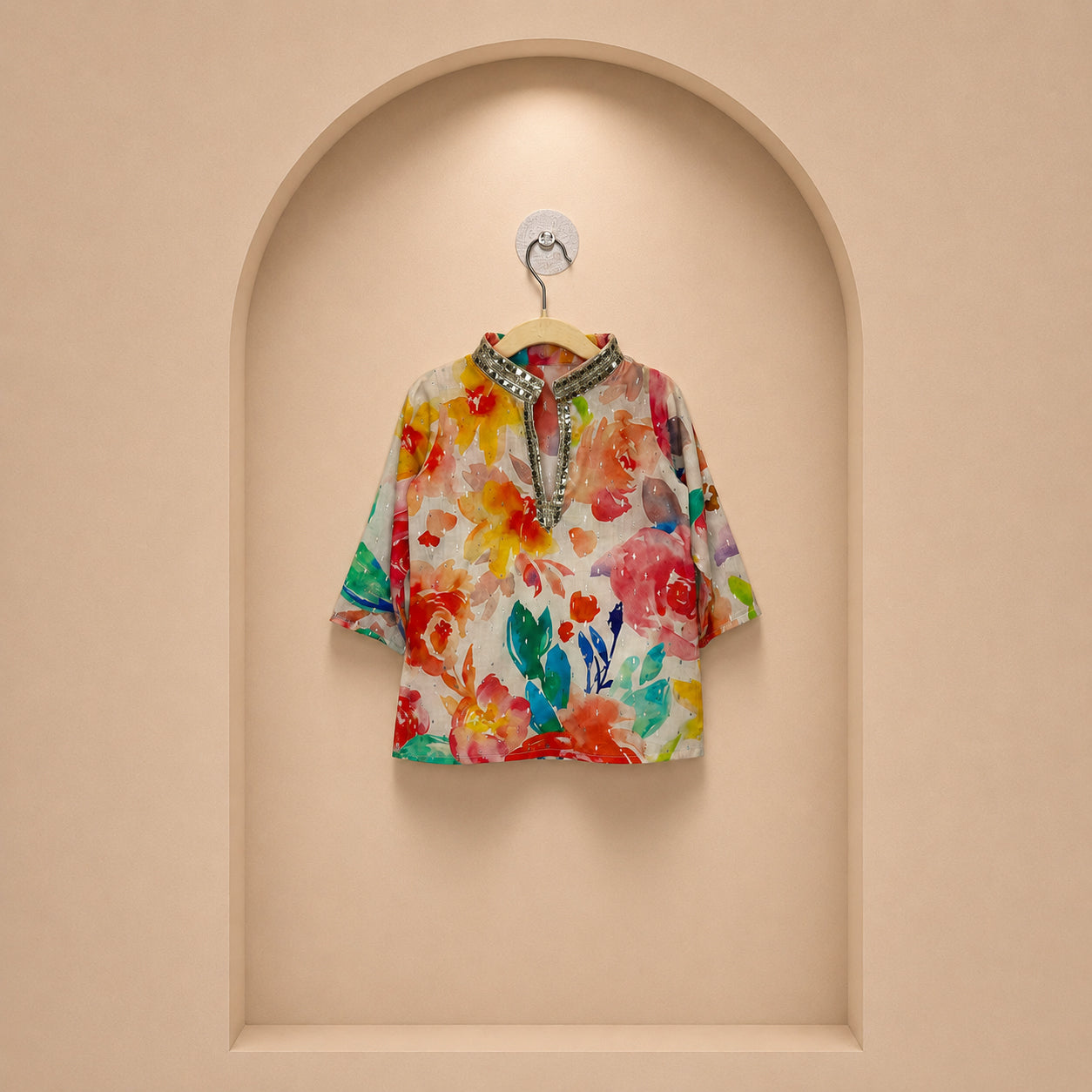 Floral Splash Kids Kurta Set