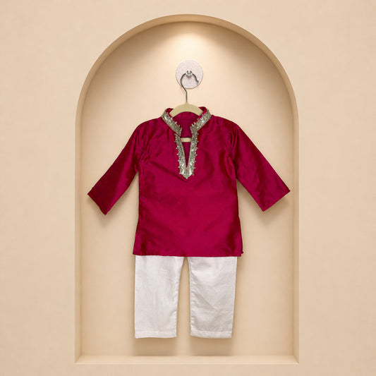 Royal Pink Kids Kurta Set